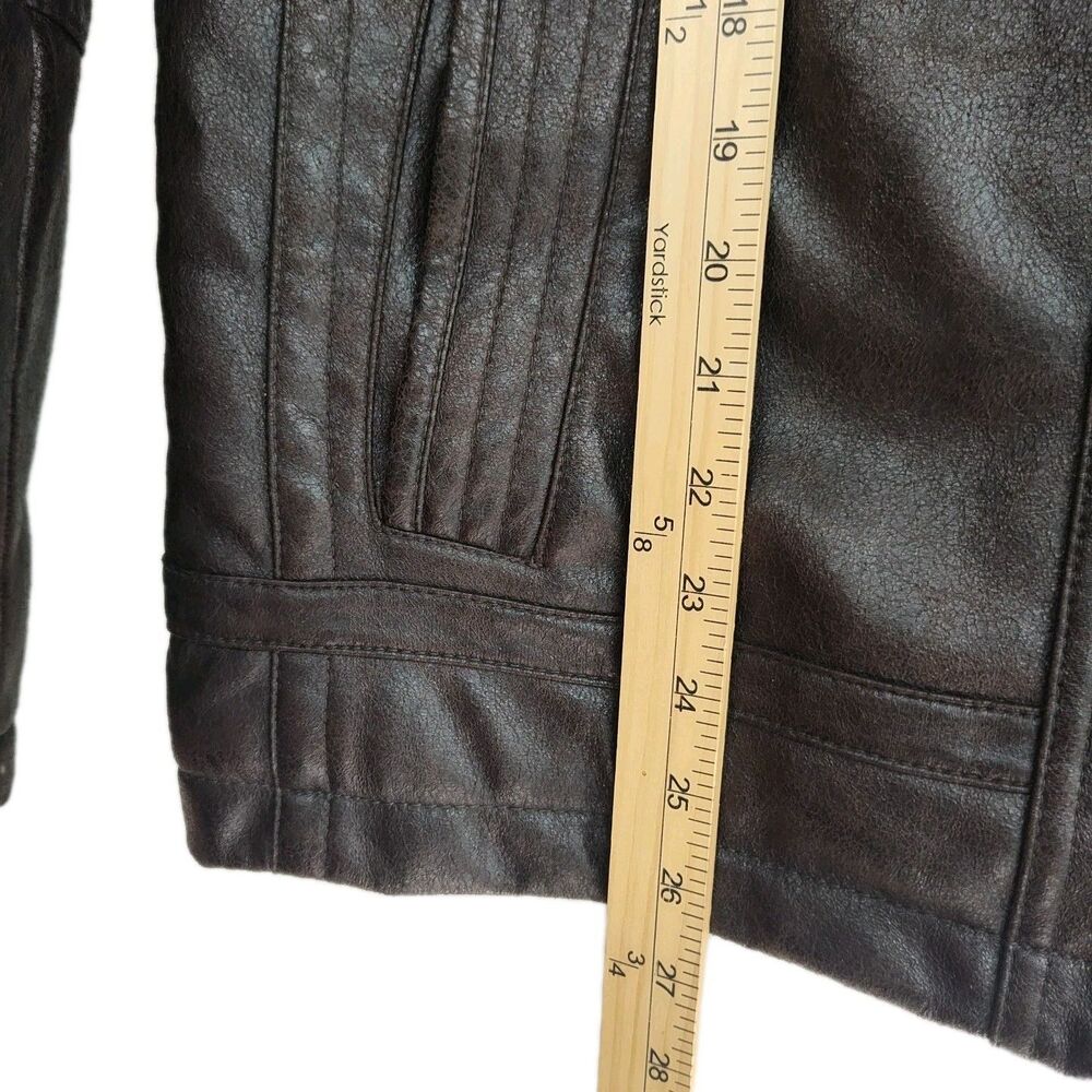 Levi's faux leather men's full-zip bomber jacket, medium, brown, faux fur trim - Picture 6 of 10